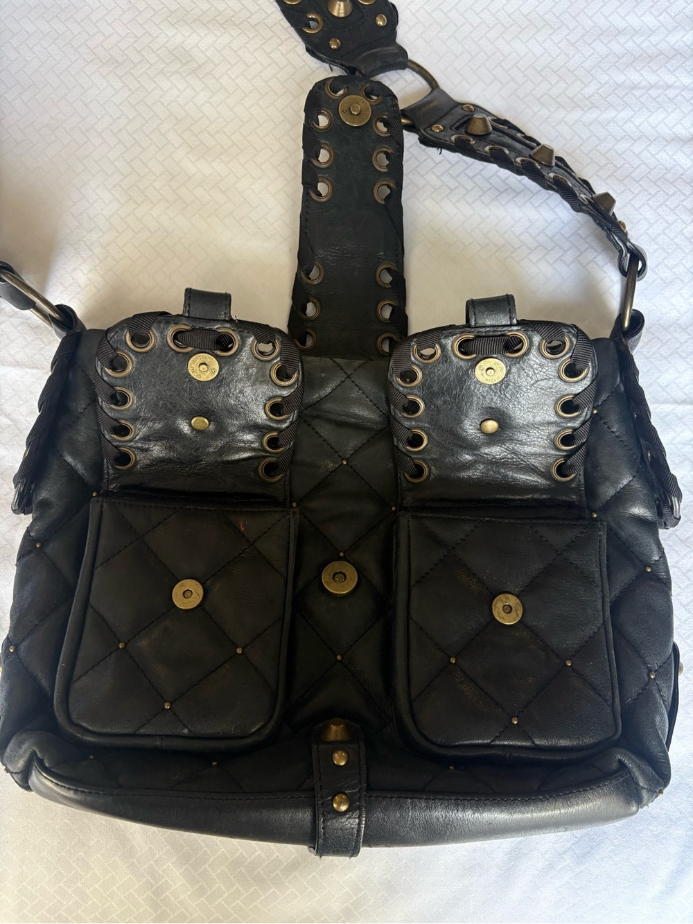 authentic Betsey Johnson Y2K vintage punk glam shoulder bag 🖤 - Picture 15 of 16